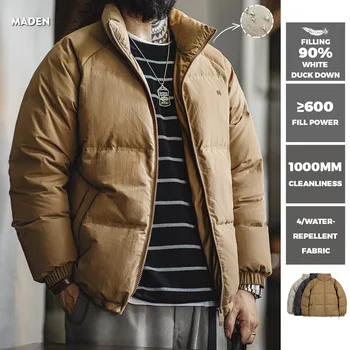 מעילי החורף למטה מעיל לגברים לבן ברווז למטה מילוי חיצוני 4-כיתה עמיד עמיד למים לעמוד מעמד צווארון