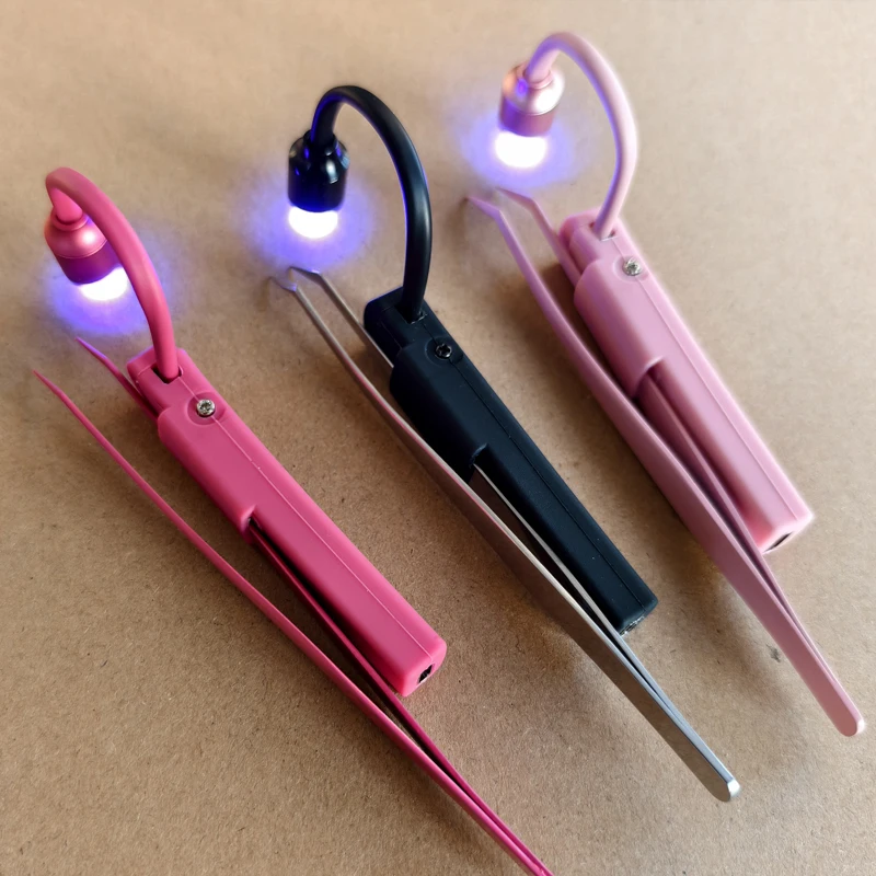 Handheld Mini UV Eyelash Tweezers Light, 1W 395nm Fast Curing LED Lamp for Lash Extension Tools