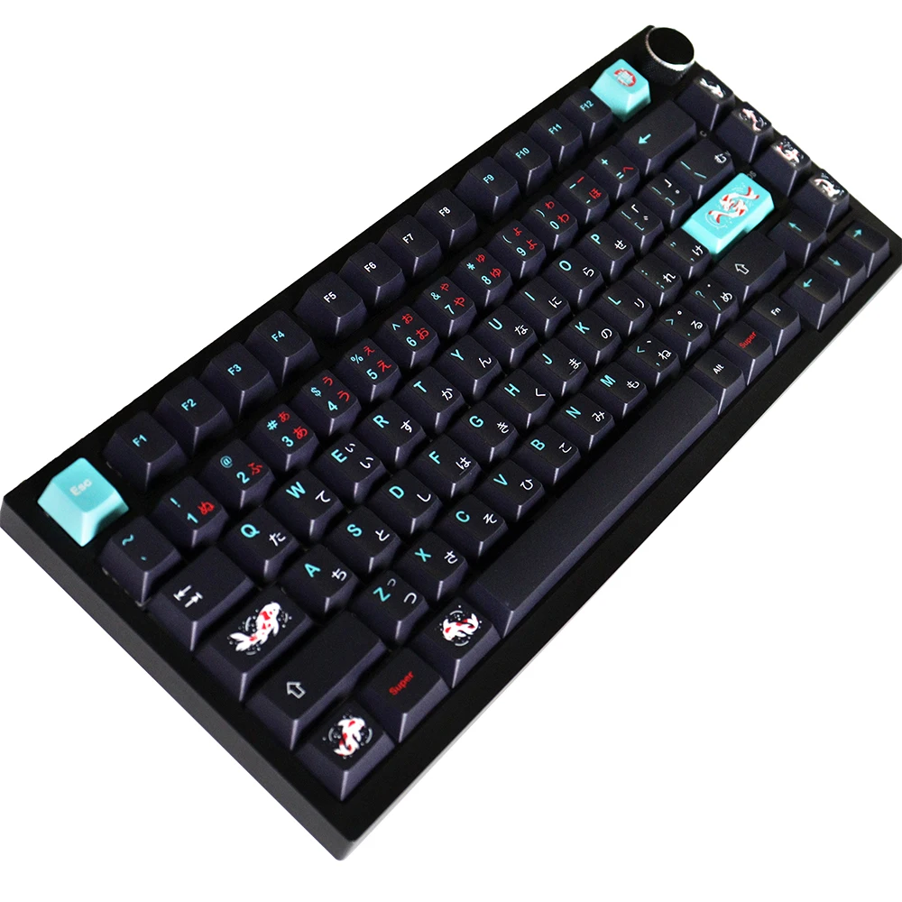 Zen Pond Keycaps PBT Material 130 Keys Five Side Dye-Sub Cherry Profile Keycaps for 61/87/104/108 Mx Switch Mechanical Keyboard