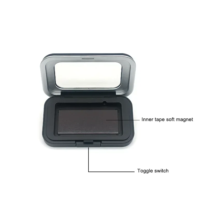 1 PCS Black Magnetic Needle Suction Box Frosted Needle Suction Box Storage Embroidery Needle and Thread Box Tool Accessories