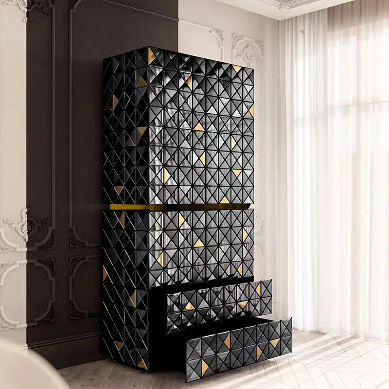 Living room designer art painted locker modern solid wood dining side cabinet wine cabinet