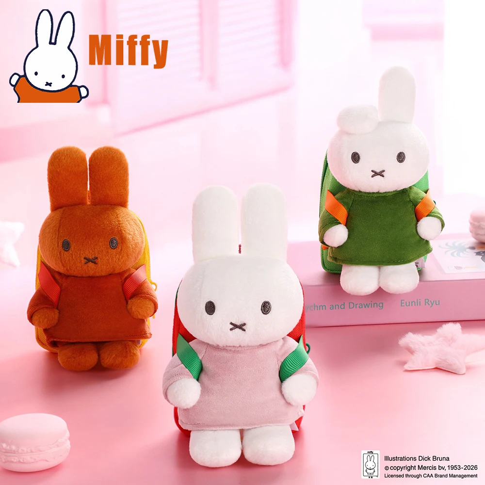 

Милый плюшевый рюкзак Miffy, мини-сумка через плечо с кроликом, красный, зеленый, розовый, с цветочным принтом внутри, в комплекте складная сумка-шоппер, подарок для девочки