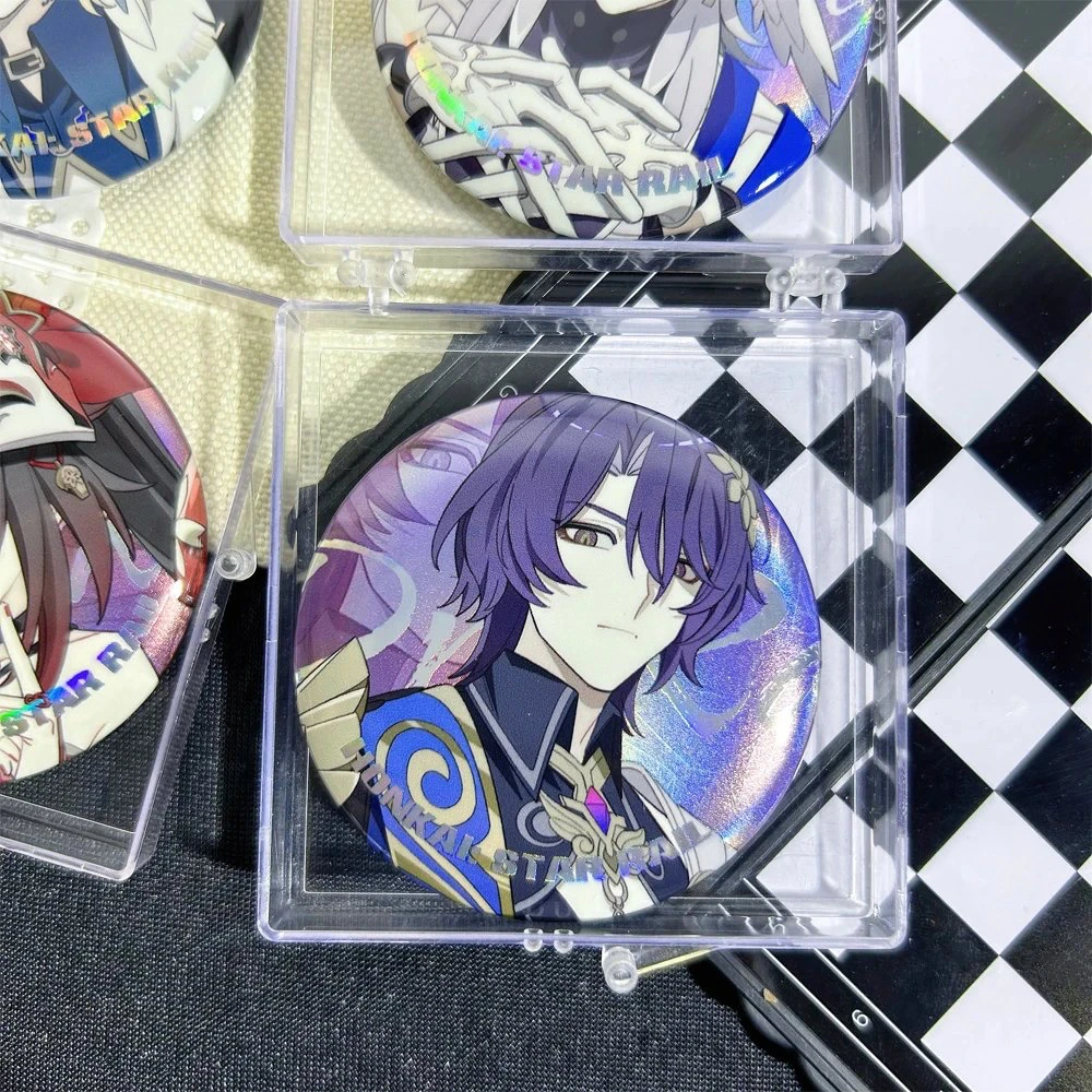 Game Honkai: Star Rail Sunday Aventurine Sparkle Cosplay Cartoon Flash Badge Baji Brooch Tinplate Backpack Pendant BirthdayGift