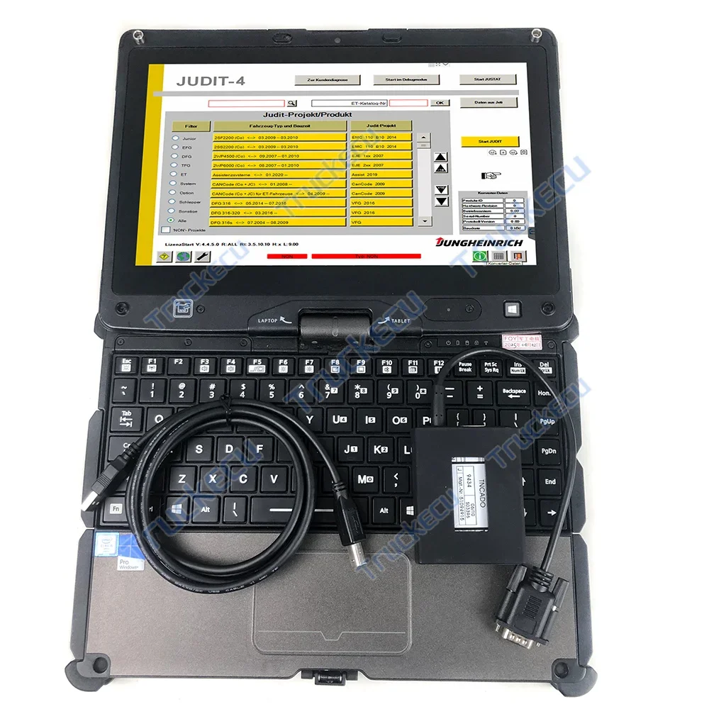 for Jungheinrich Judit Incado Box Forklift Diagnostic Kit Scanner JUDIT 4 judit cable JETI SH ET +Getac v110 laptop