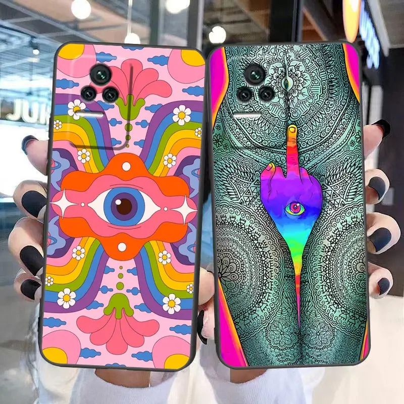 Indie Hippie Art Phone Case For Redmi K60 K50 K40 K30 K20 12C 10 10C 9T 9C 9A 9 8A 8 7A 7 Pro Plus TPU Funda Shell Capa Cover