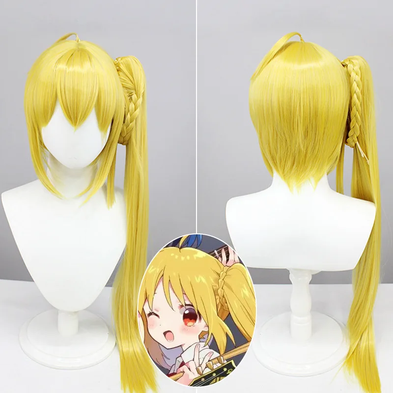 Perruque Cosplay Cosplay Blonde pour Femme, Cheveux Longs Raides, Anime Bocchi, The Rock, Nijika, Ijpiercplay