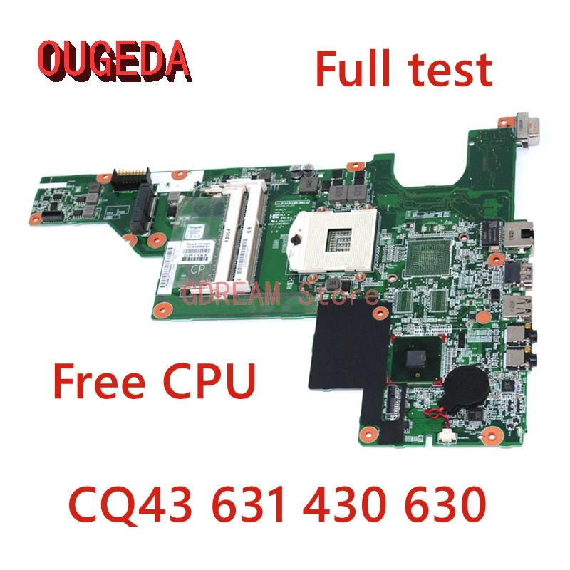 

OUGEDA 646669-001 646669-501 646669-601 for HP CQ43 631 430 630 Laptop Motherboard HM55 integrated DDR3 Free CPU Main Board