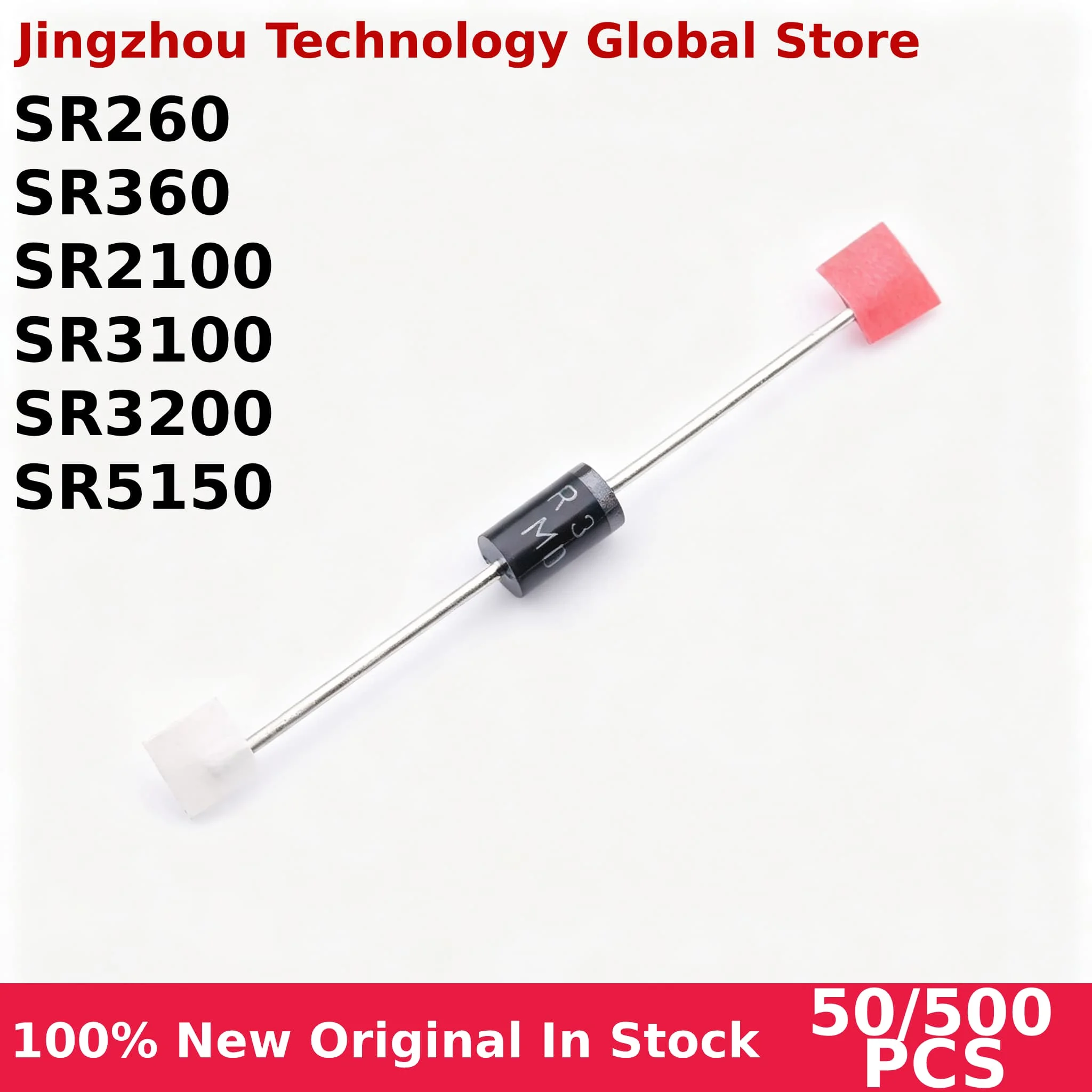 100% New 50/500PCS SR260 SR360 SR2100 SR3100 SR3200 SR5150 Schottky Rectifier Diode Chip Wholesale