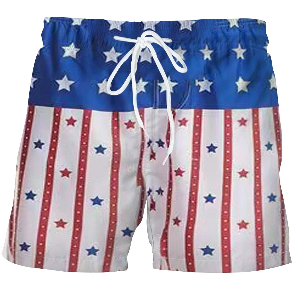 New American Independence Day Flag Fashion Men Women Tracksuits Crewneck Hip Hop Shorts Plus Size S-7XL Gym Shorts Men S-7XL