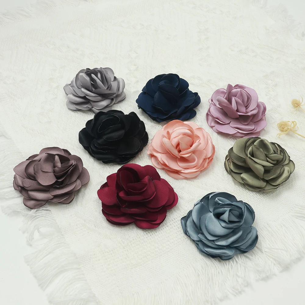 

5pcs Handmade Burnt Silk Rose Artificial Flowers Diy Flower Head Boutonniere for Women Head Accessories