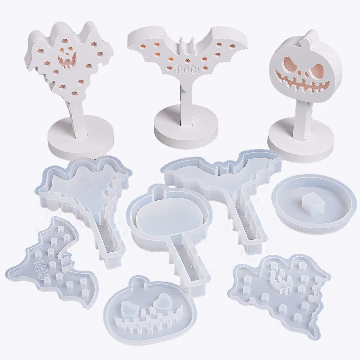 

DIY 3D призрак летучая мышь тыква силиконовая форма ручной работы изготовление орнамент свет ночник гипс бетонная смола форма Хэллоуин орнамент