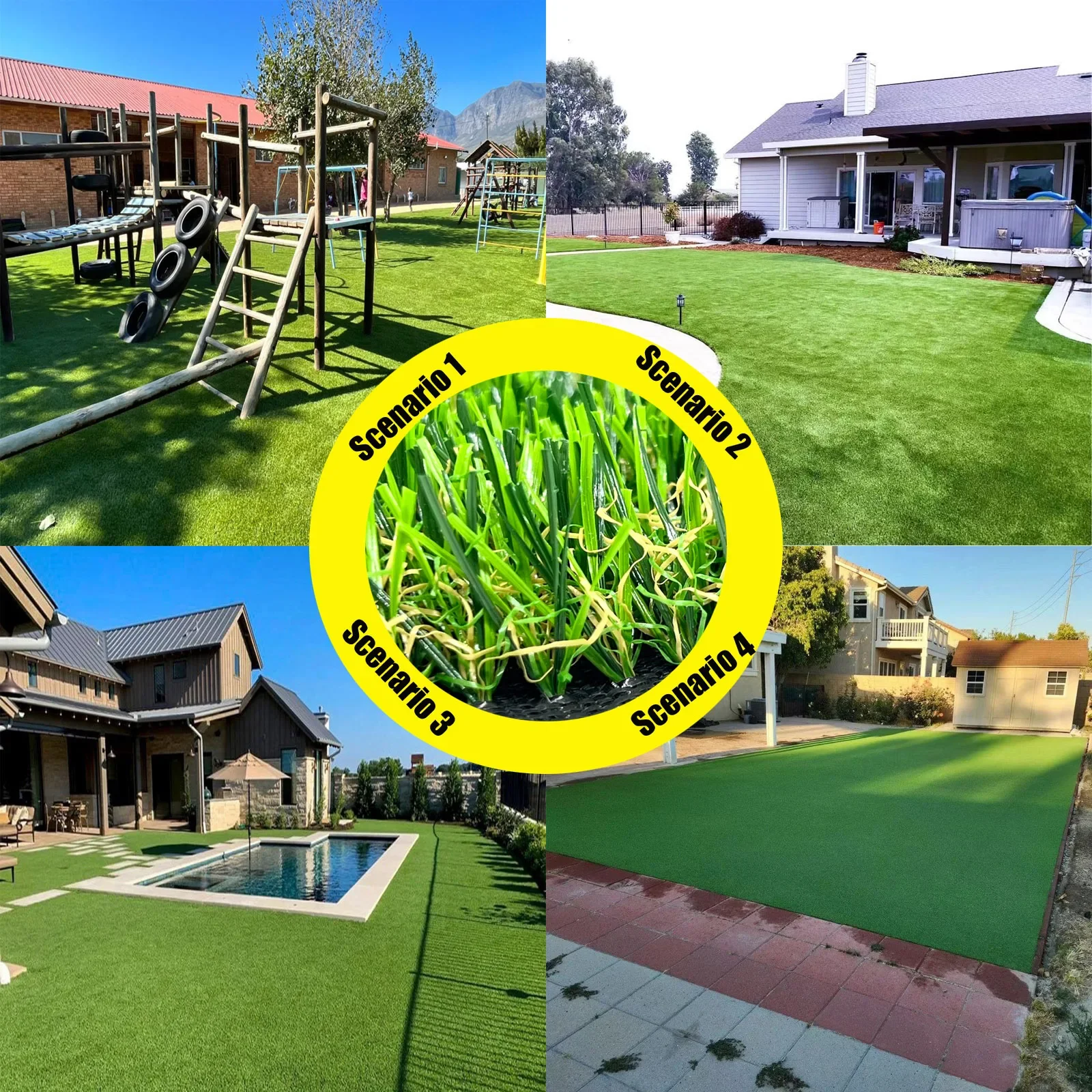 

5FT*10FT USA Stock Artificial Grass 20mm/0.8in Indoor And Outdoor Garden Decoration, Leisure Grass, Pet-friendly Green Carpet