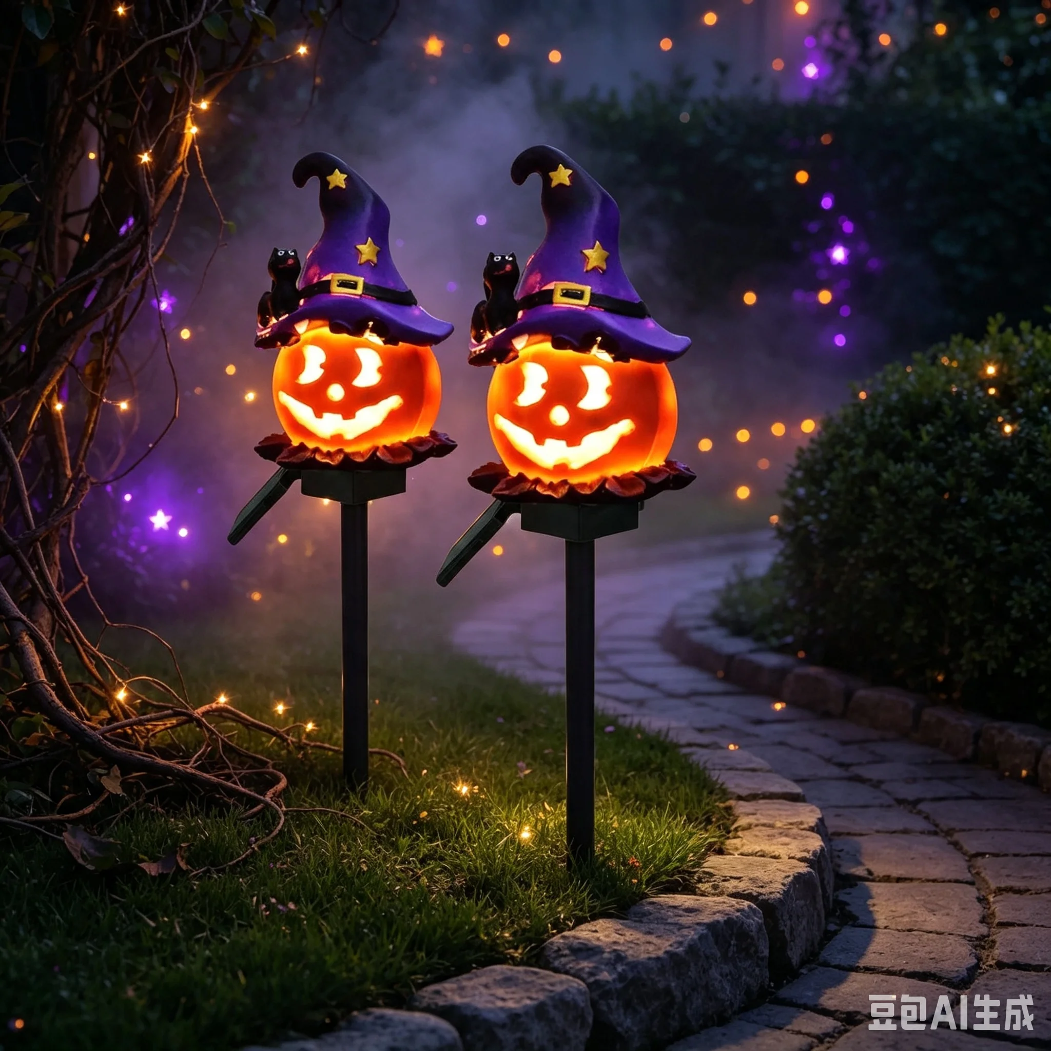 Outdoor Power Stake - 1-5 Buah Lampu Taman Labu Halloween