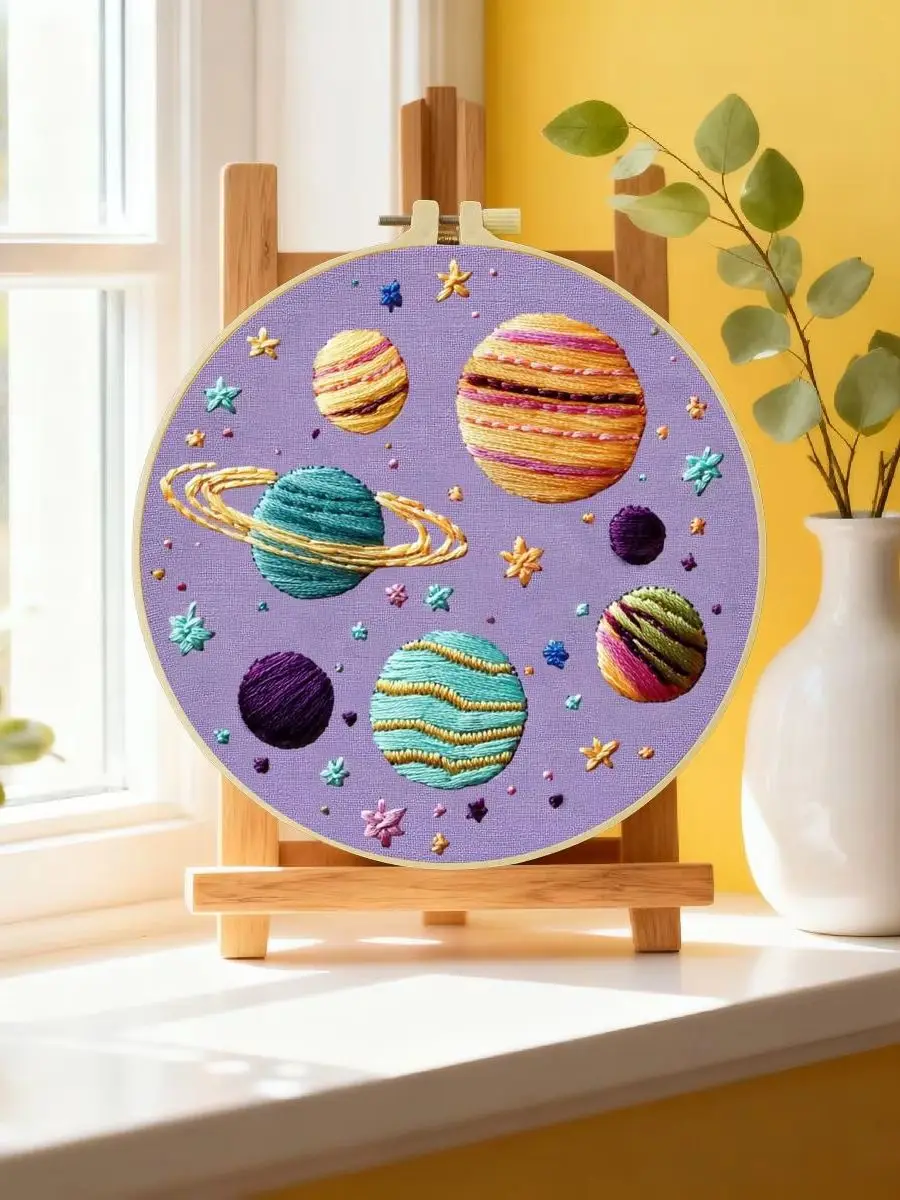 1 Stück 20X20CM/15X15CM 7,87/6,3 Zoll Interstellar-Stickerei-Starter-Kit DIY-Kit DIY-Stickerei-Set für Anfänger – Detail 6