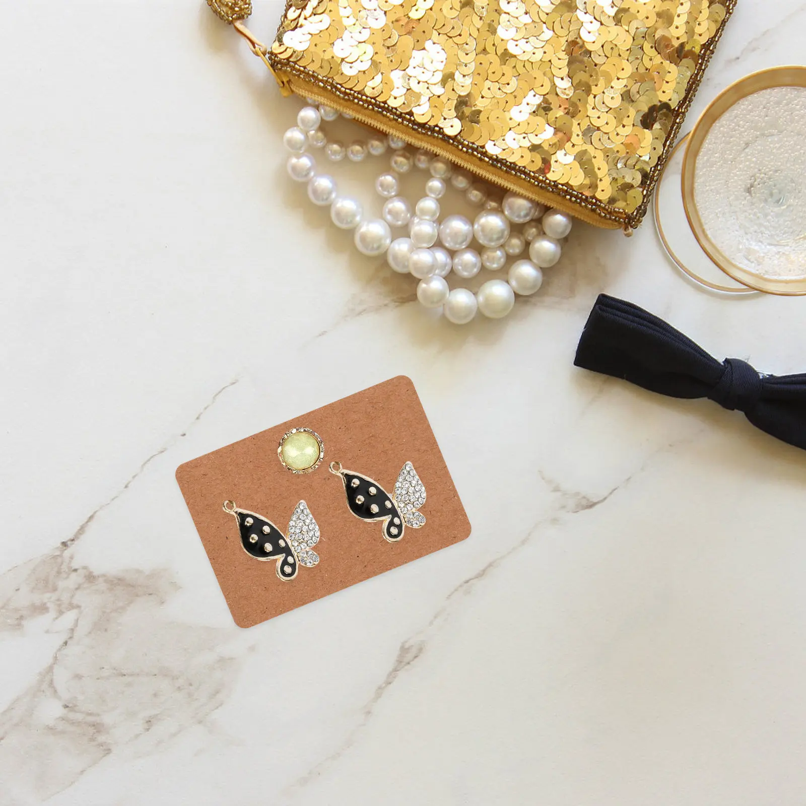 1Set Earring Display Cards for Selling Jewelry Display Set Blank Surface Lightweight Cardboard with Pre-Punched Holes