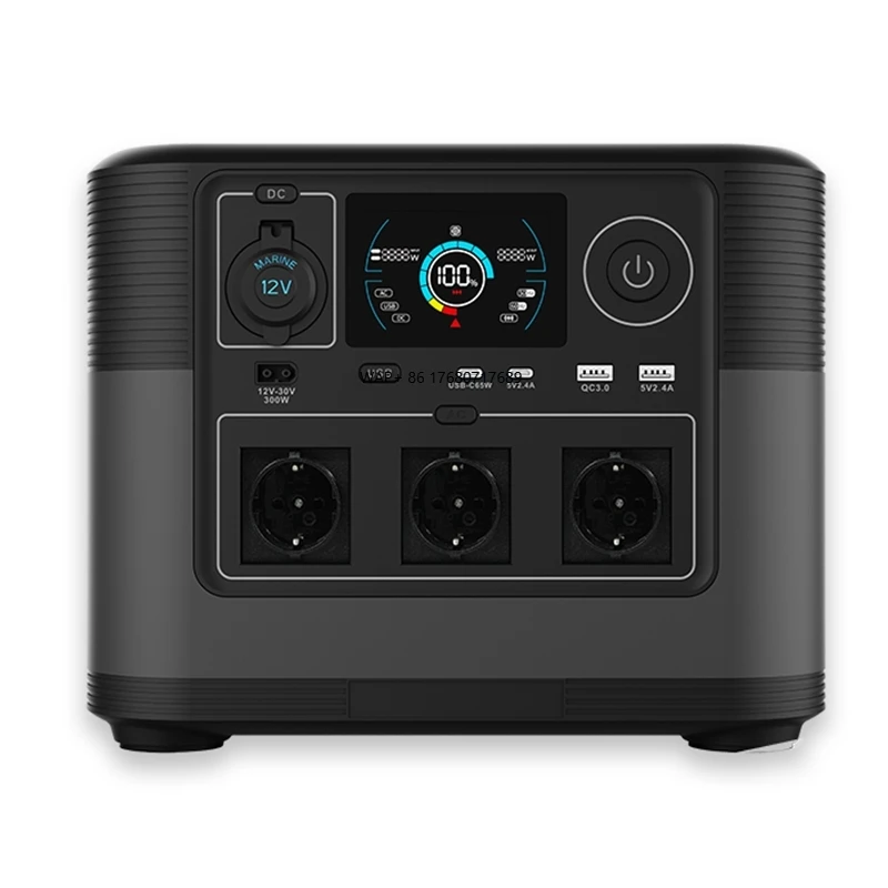 1200 W home camping solar energy storage pure sine wave solar generator 1200 W 1000wh lithium iron phosphate battery portable