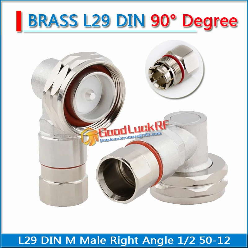 

L29 7/8 DIN Male Right Angle 90 Degree Clamp Solder for 1/2" corrugated cable LMR600 50-12 RF connector Standard Andrew