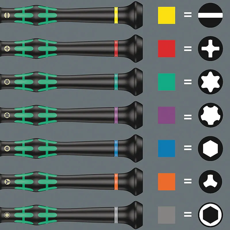 WERA 05073675001 Kraftform Micro 12 Pieces Universal Screwdriver Set for Electronic Applications Exquisite Workmanship Durable