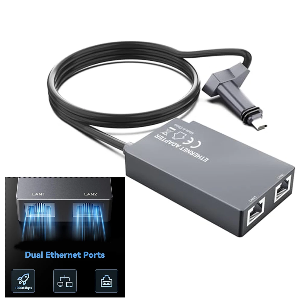 

Улучшите качество интернет-соединения с помощью Ethernet-адаптера For Starlink For GEN 2 с двумя портами RJ45.