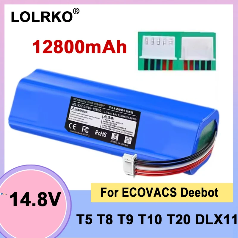 2026 NEW 14.8V 12800mAh battery For ecovacs deebot T5 T8 T9 T10 T20 DLX11 DLX13 DLN12 X1 X1omni X1turbo Sweeping Robot Battery