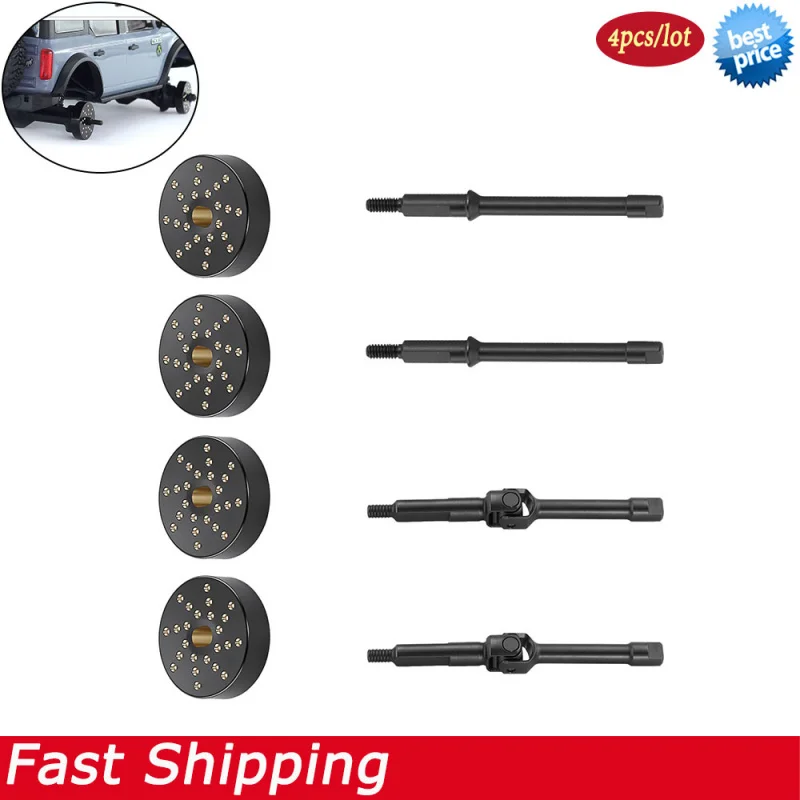 4mm Brass Extended Drive Shaft Wheel Weight Counter Balance Upgrade Kit For 1/30 Axial SCX30 Ford Bronco Jeep Wrangler K10