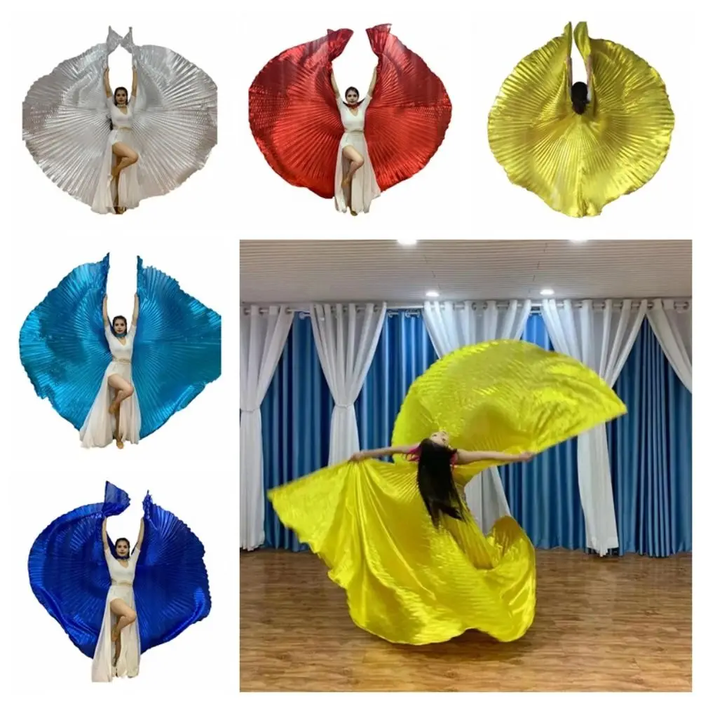 Mantello creativo per danza del ventre, mantello plissettato da 360 gradi di grandi prestazioni con asta telescopica, morbido puntelli di danza orientale