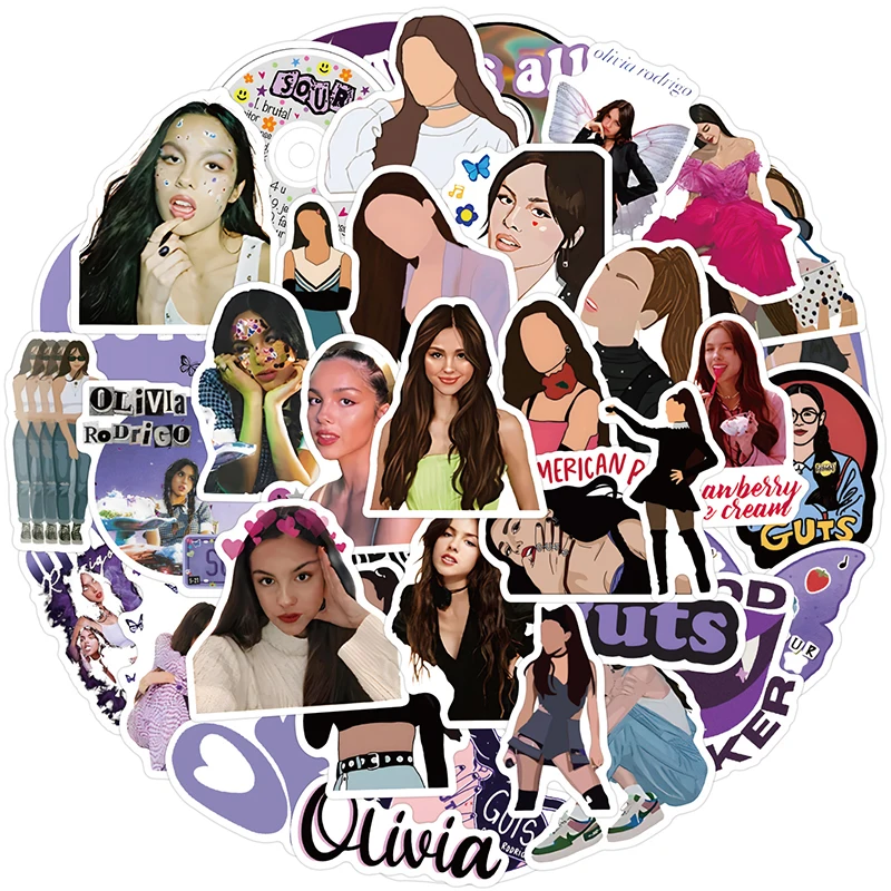 55PCS DIY Olivia Palermo GUTS Album Figure Image Graffiti Stickers Skateboard Computer Guitar Bicycle Decoration Sticker Gift