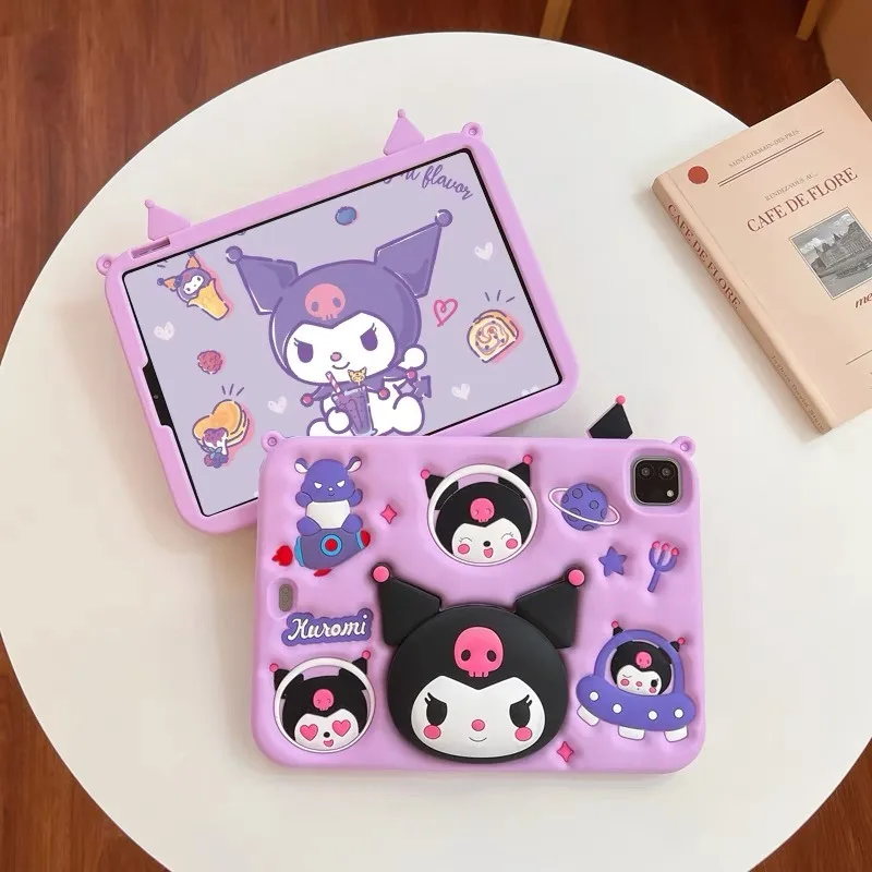 Kawaii Sanrio Kuromi IPad na IPad Air 5 2022 10 Air 4 Mini 2020 10.2 9 8 IPad Pro 11 Cartoon silikonowy futerał