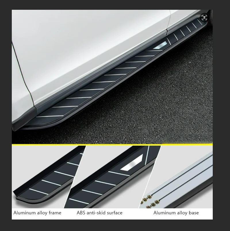 2 pcs Runningboard fit for Discovery 3 4 LR3 LR4 2004-2016 Side Step Nerf Bar Pedal Aluminium (with Brackets) ​ All Black