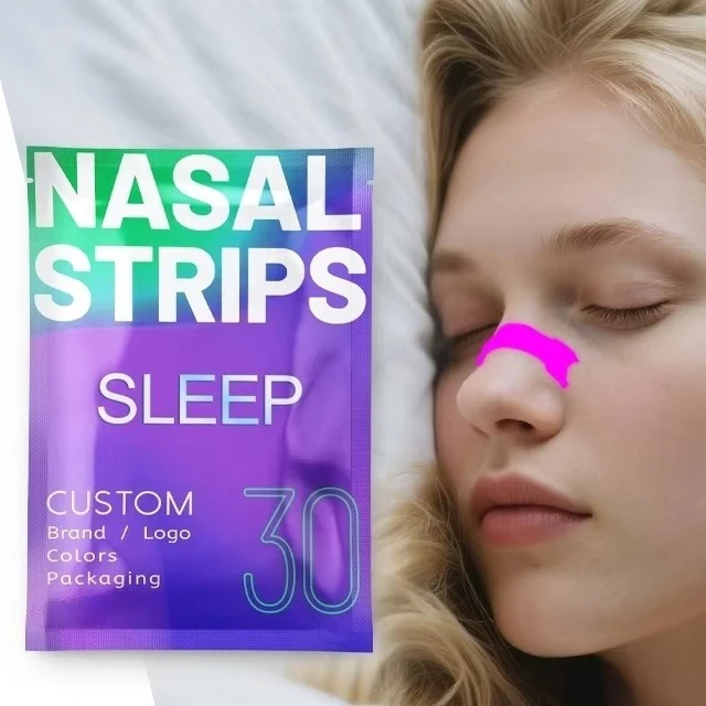 30PCS Custom Color Marked Sports Glue CE Approved Anti-Snoring Relief Latex Better Breathing Nose Strip Sleeping