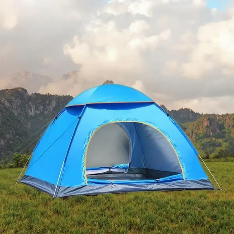 New Automatic Double Layer Fiberglass Bracket Pop Up Tent Quick Opening Camping Tent Hot Selling