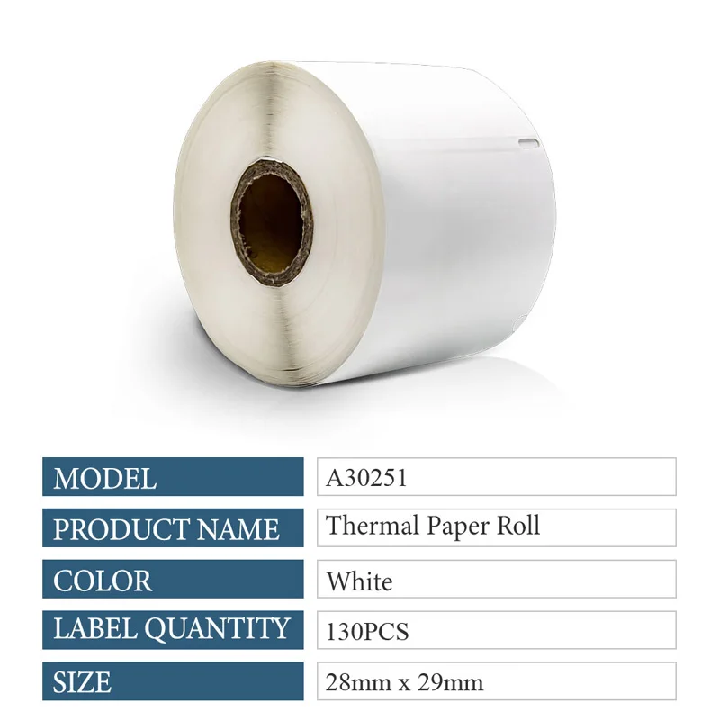 compatible 20 rolls DYMO 99010 99017 30251 small label roll tape die cut for Dymo Labelwriters 310 barcode sticker