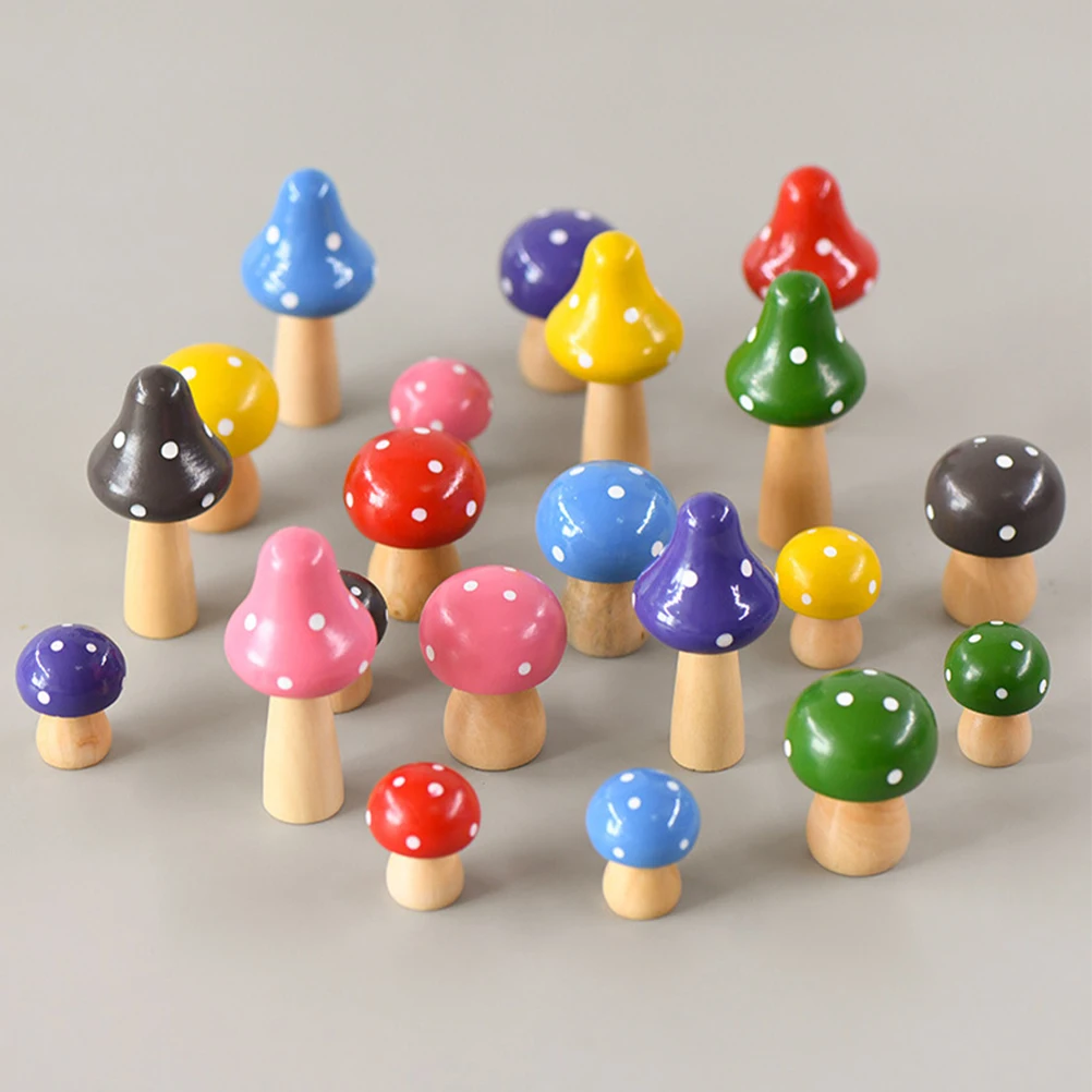 

60pcs Wooden Mini Mushrooms for Wooden Diy Mushroom DIY Painting Kids Adult Decor Graffiti Toy Sewing Accessories