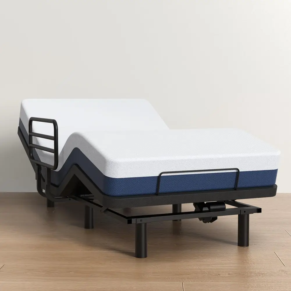 

Electric Hospital Bed Set Foam Mattress, Half Rails Included Enhanced Comfort, Convenience