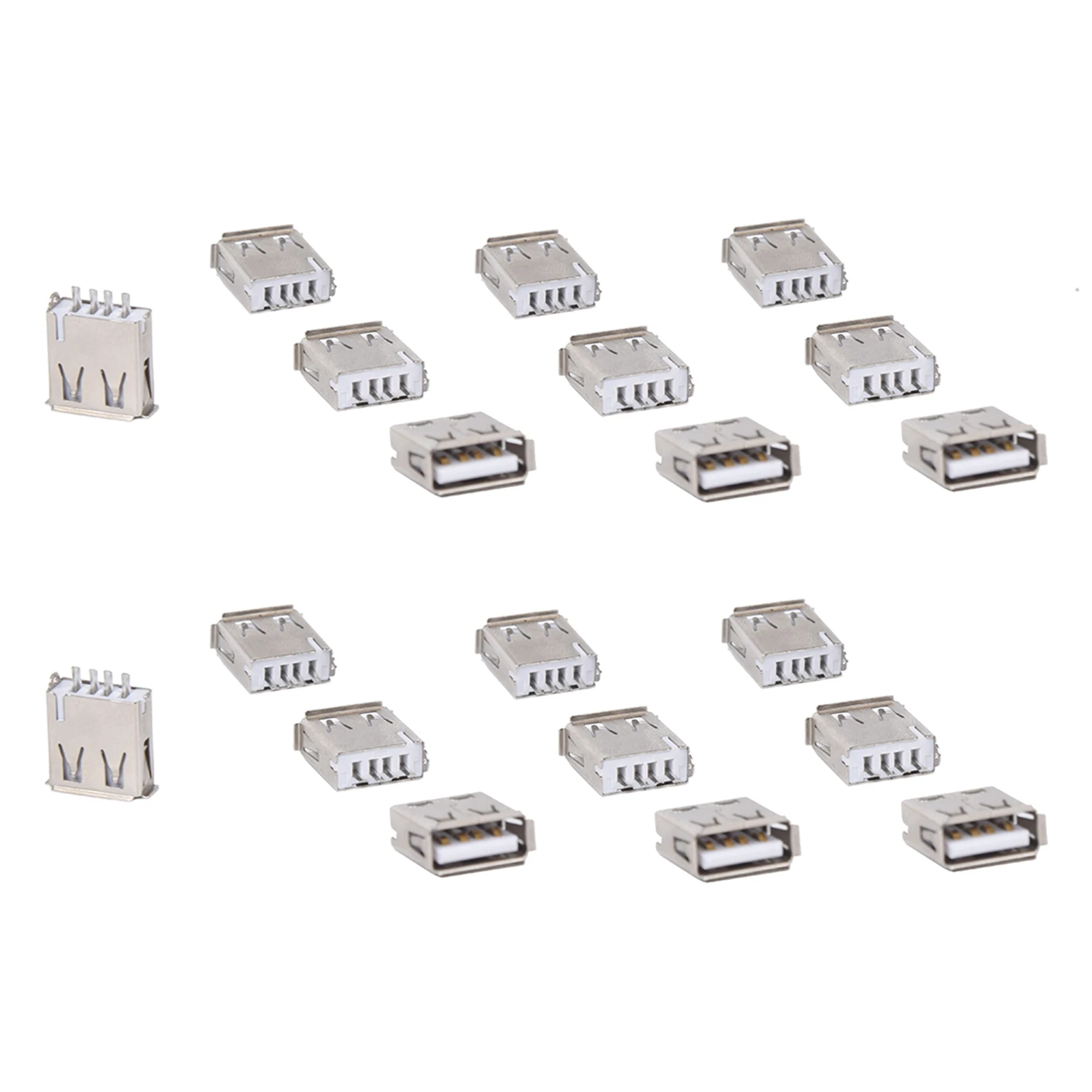 AB46-20 Pcs Solda Reta Tipo USB Um Conector Jack Fêmea