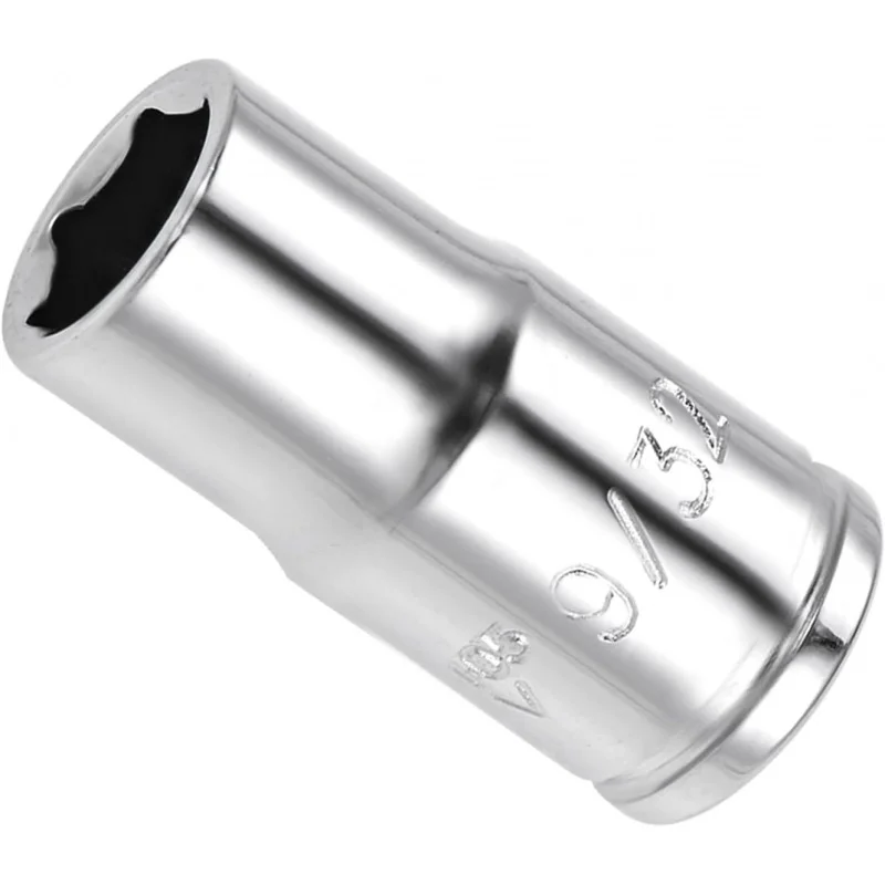 

6-Point Socket, 1/4 Drive 9/32 Deep, Polished Chromed SAE Shallow Impact Socket - (Applications: Ratchet
