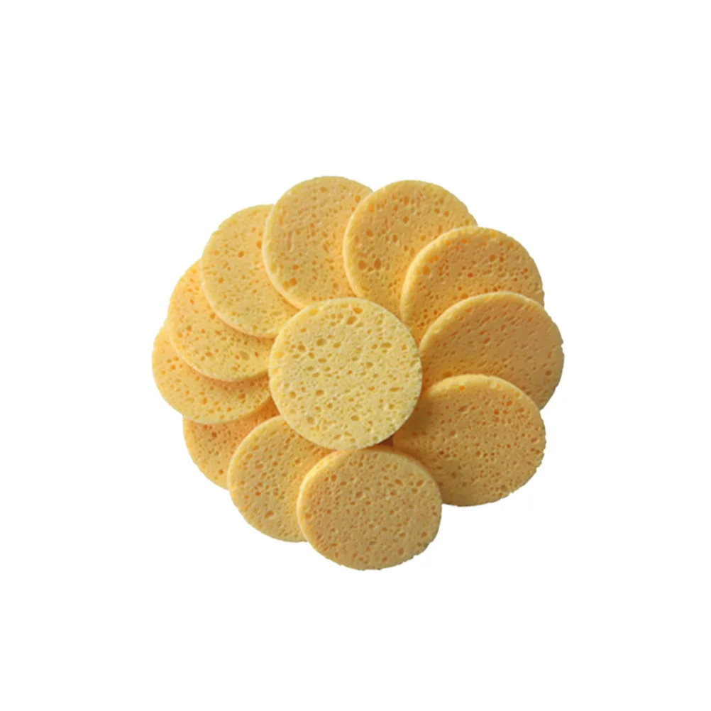 20개입 피부 친화적인 메이크업 코튼 스펀지 원형 85x8mm 부드러운 얼굴 클렌징 퍼프 메이크업 리무버 패드 깊은 클렌징 모공 밝게