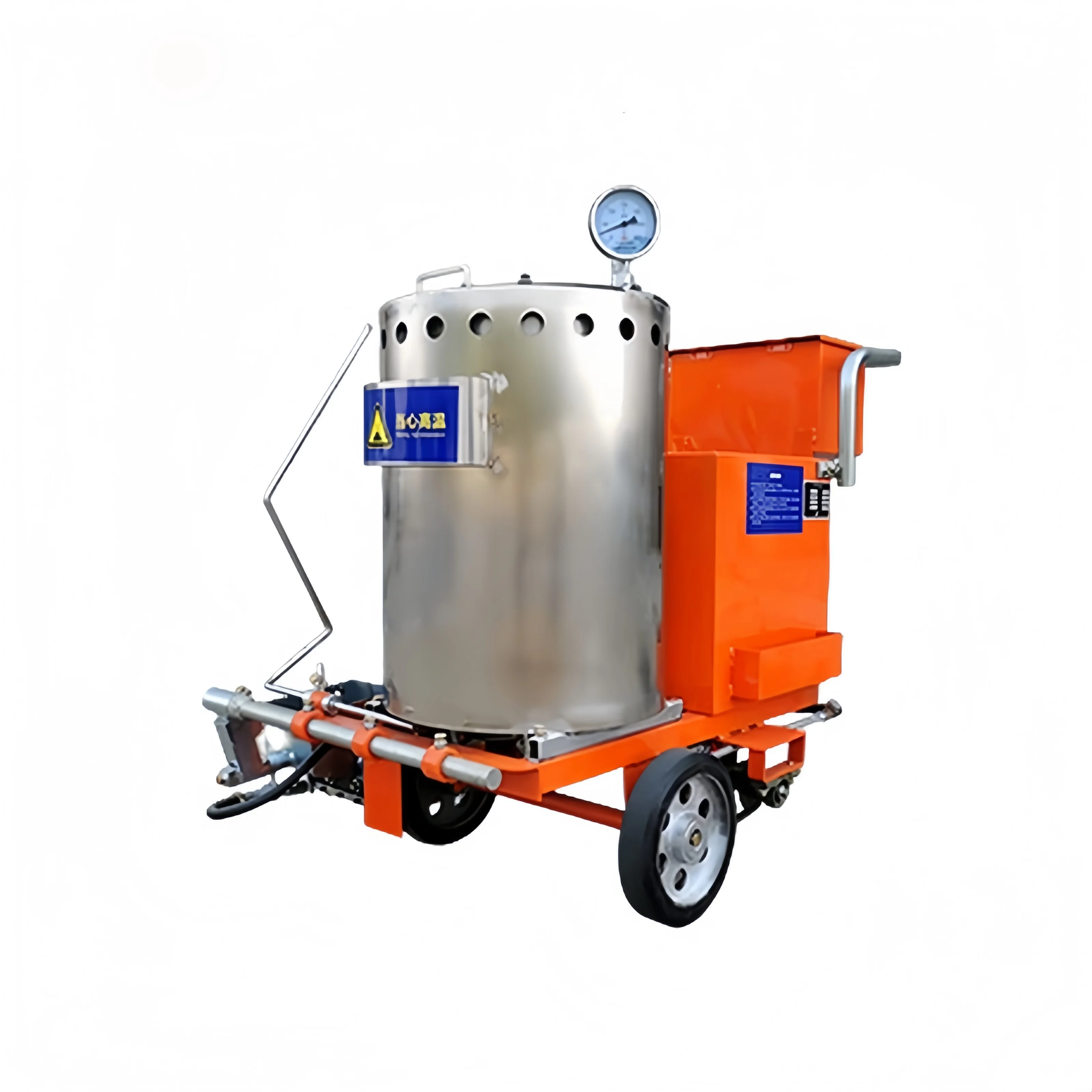 High Quality Yellow Small Thermoplastic Road Marking Coating Machine With Motor 3 Years Warranty Low Maintenance Cost