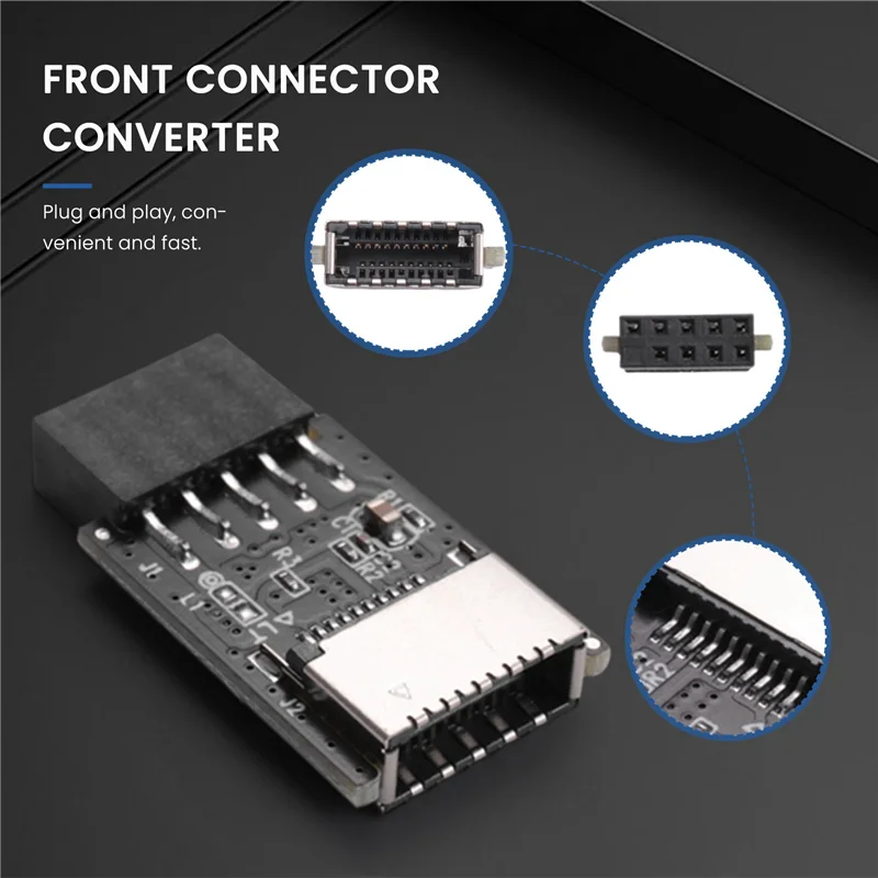 AED7-Motherboard USB2.0 9Pin To TYPE-C A-KEY Front Connector Converter USB3.2 TYPE-E Interface Header Adapter Extender Card