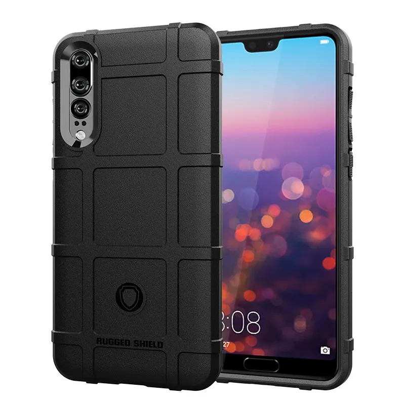 Cover posteriore in gomma antiurto per Huawei P20 Pro P20pro Armor Shield custodia opaca per p20 pro Huawey custodia in Silicone con griglia