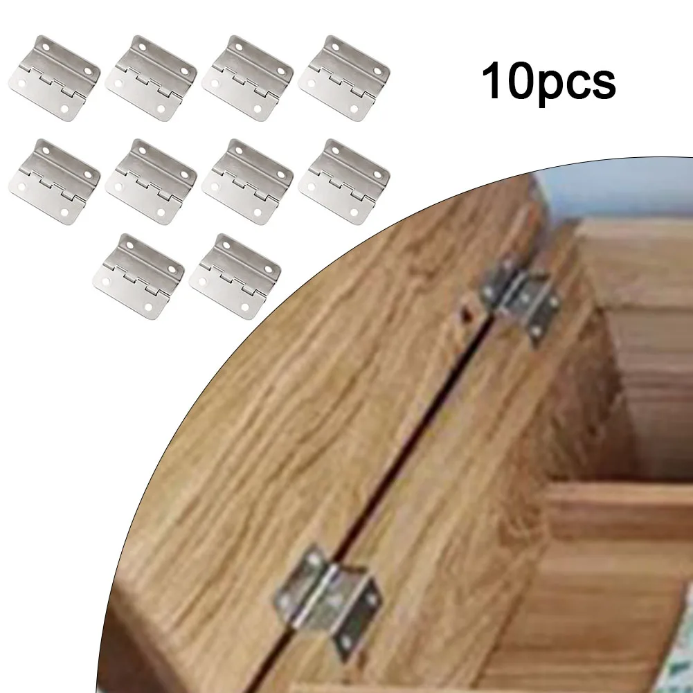 10PCS Cabinet Hinge Wooden Box Tri-Fold Right Angle 4 Holes Three-Folding Hinges Home Hardware Decoration Accessories