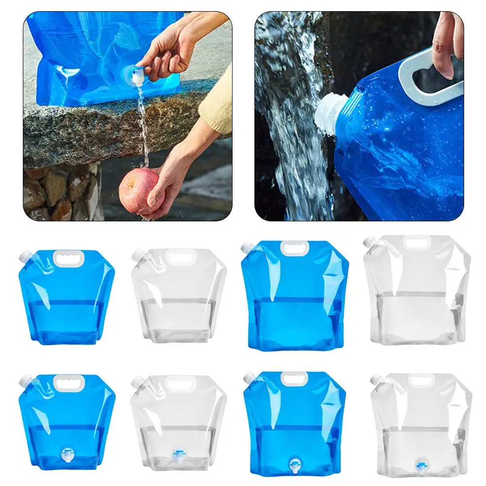 5/10L Portable Camping Water Bag Foldable Drinking Water Bucket Large Capacity Water Container For Outdoor Travel Lightweight