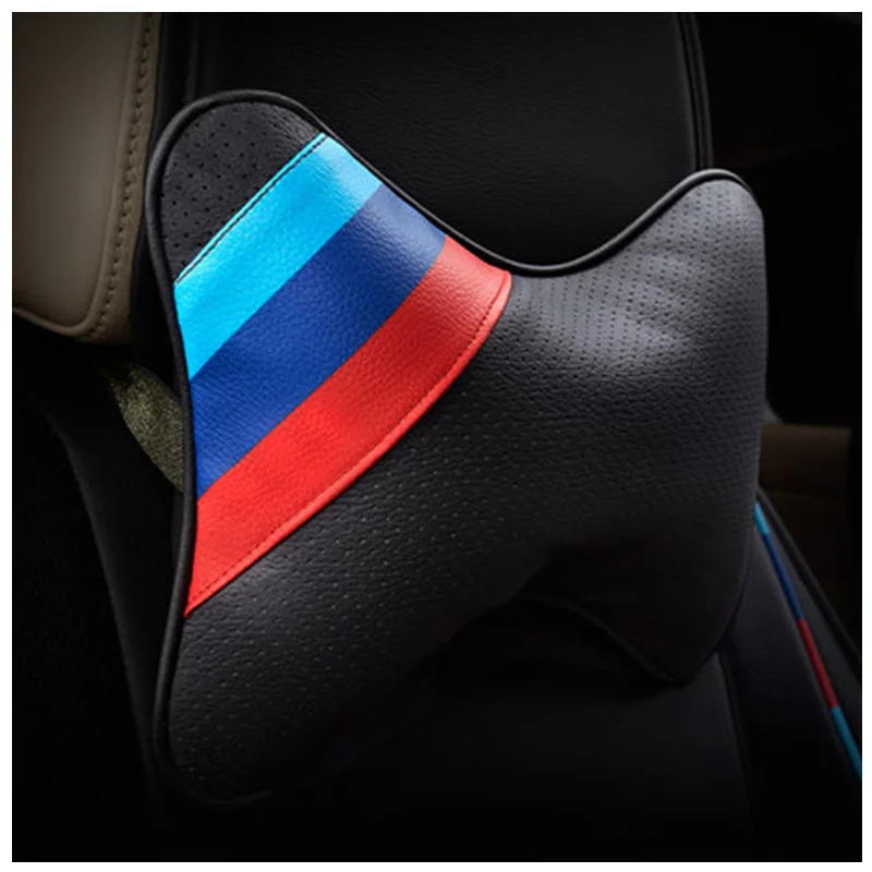 

Car Headrest Pillow, Soft PP Cotton Car Neck Pillow with Elastic Band, Removable Leather Cover for Long Drives & Office