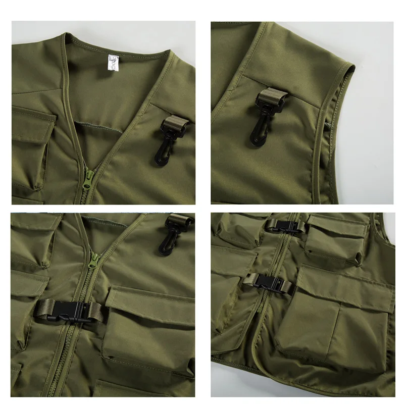 2024 New arrive Men's Casual Multi Pocket Sleeveless Vest Hiking Waterproof Jacket Outdoor Camping Fishing Vest image 5