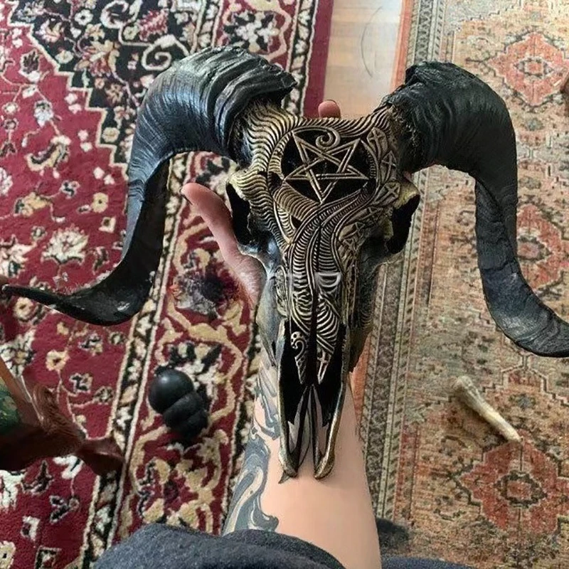 

New Style Ox Head Star Ornament - Resin Craft Decoration, Ox Horn Wall Ornament, Home Design Ideav