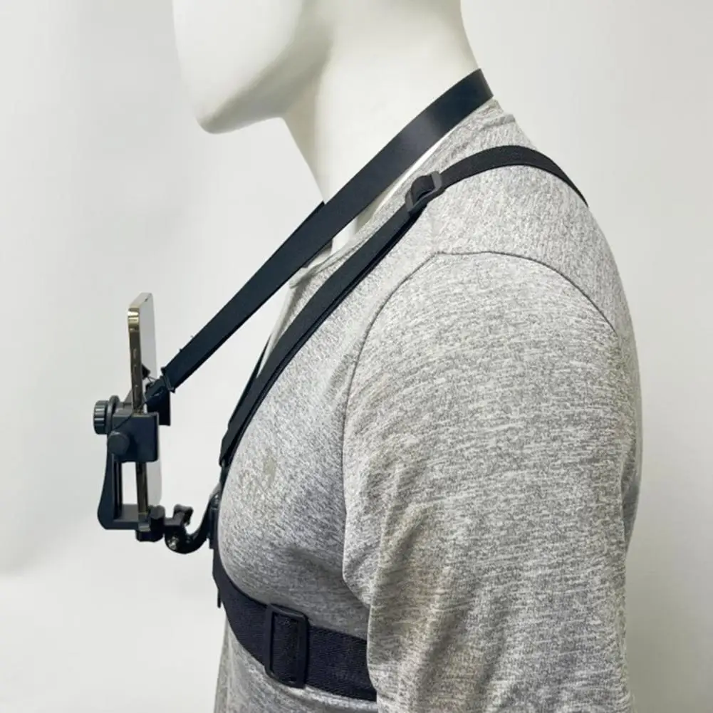 Phone Mount Holder Chest Strap Action Camera Bracket Adjustable Easy to Install 360-Degree Rotation Phone Clip Chest Strap Kit