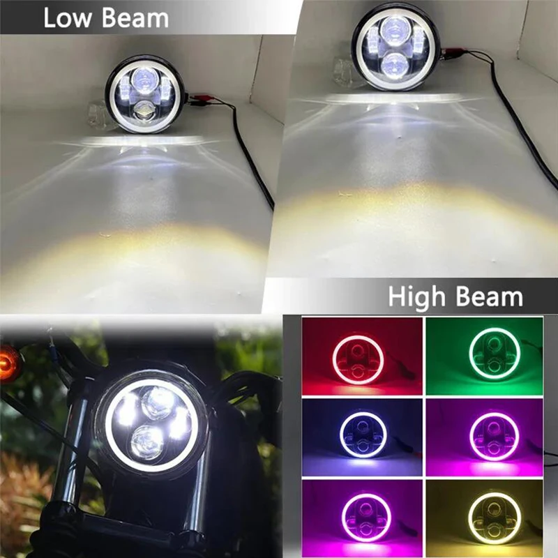

Newest 5.75 Inch Motorcycle LED Headlight for Dyna Softail Sportster 883 XL883 FXCW 5 3/4" led DRL Projector motorbike headlamp