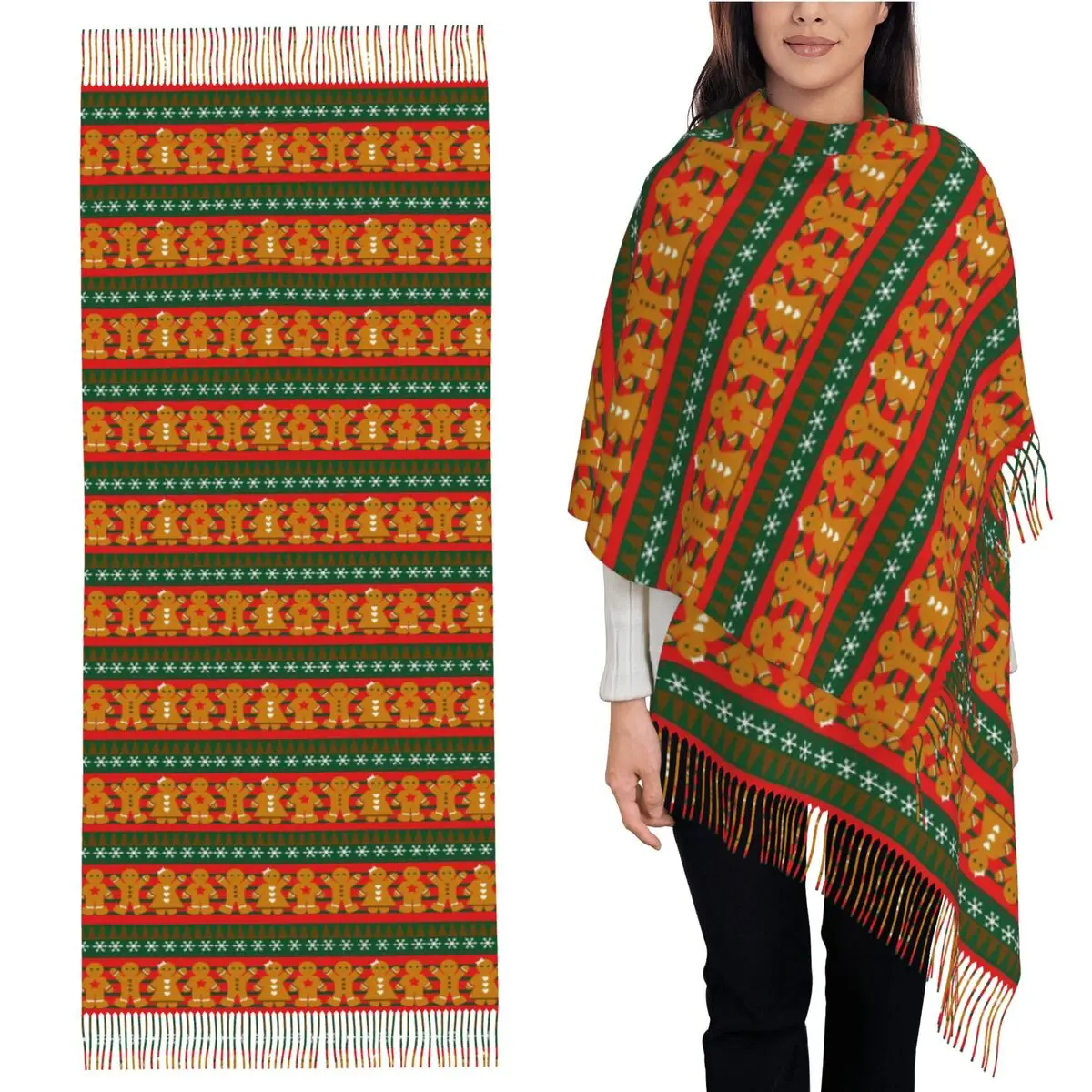 

Веселые Рождества и счастливые праздники! Шарф с кисточками, женские мягкие теплые шали и накидки, большая осенне-зимняя шаль