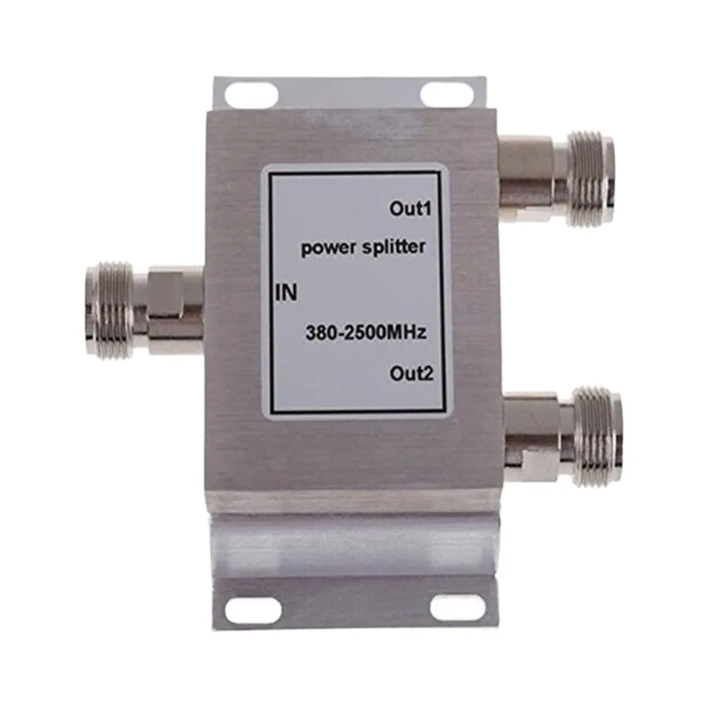 1 Input 2 Output N-Female RF Splitter Supporting 380 MHz to 2500 MHz Bandwidth 50 Ohm Characteristic Impedance