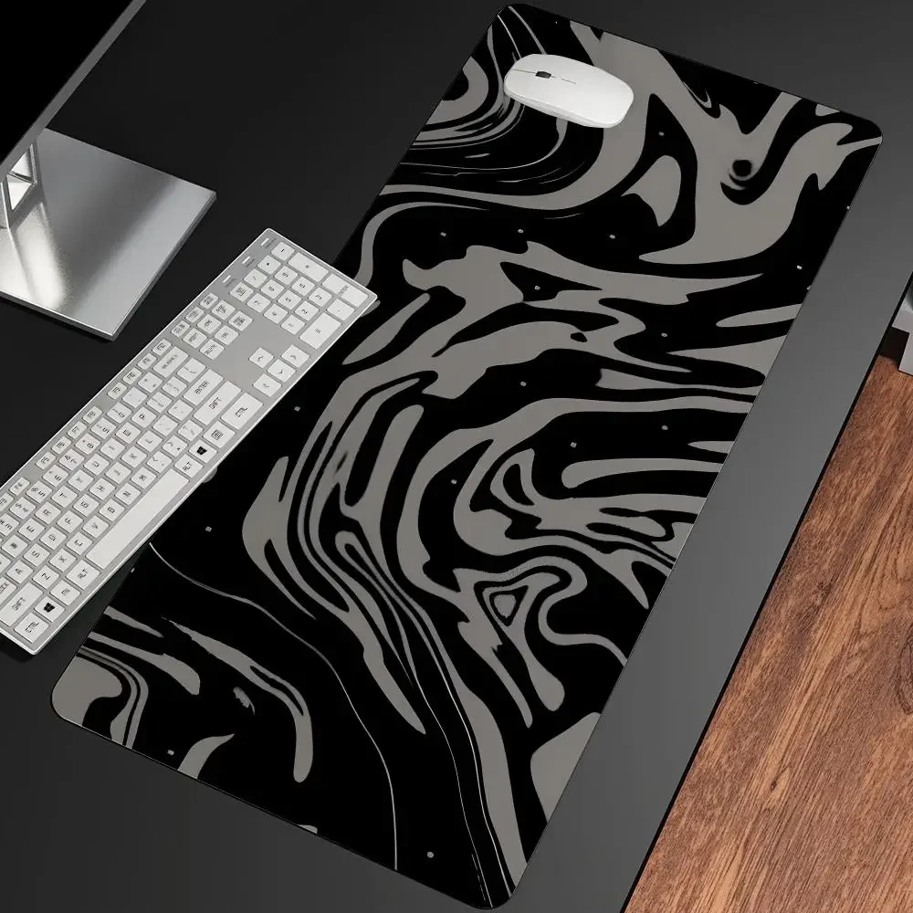 Tapis de souris de jeu en marbre, ligne de Bergame, sous-souris esthétique, accessoires informatiques, grand clavier, polymères, LockEdge, tapis de bureau épaissi